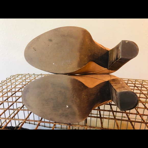 NINE WEST Ombré Tan Black Ankle Boots sz 7 - Picture 5 of 8